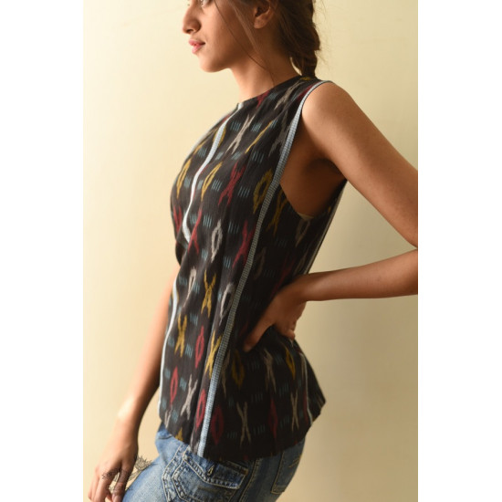 shop Ikat Handloom Black Top