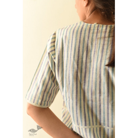 shop Off White Stripes ~ Handloom Cotton Short Top