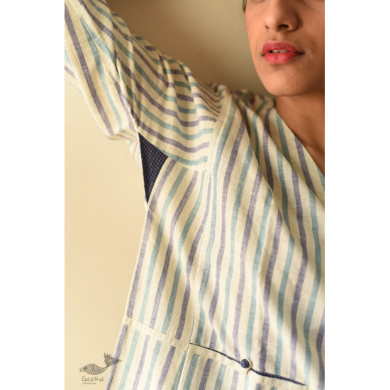 shop Off White Stripes ~ Handloom Cotton Short Top