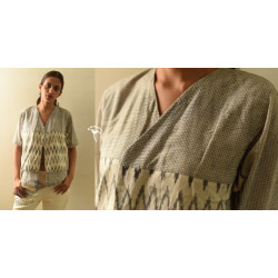 Ikat Handloom Checks Shrug - Grey