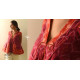 shop Ikat Handloom Cotton Shrug - Red & Orange