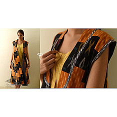 Ikat Handloom Long Cotton Reversible Shrug - Riverside Solid Black