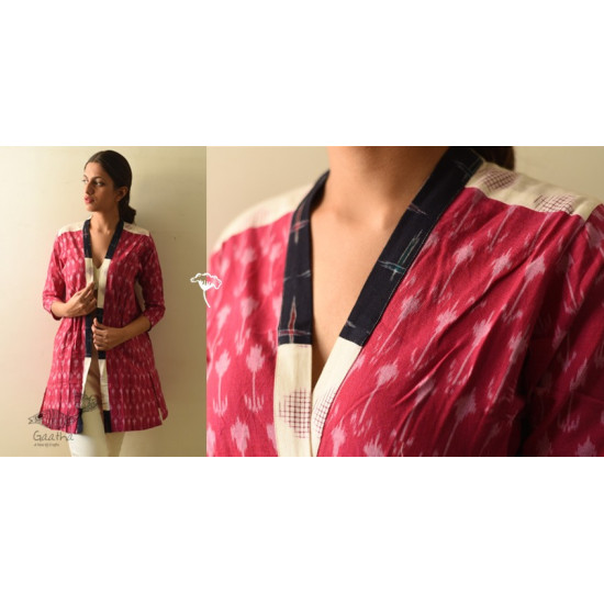 shop Ikat Handloom Long Shrug - Red