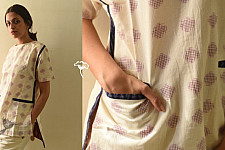 Off White Ikat Handloom Cotton Top