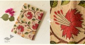 Kantha Tussar Silk Dupatta ~ Hibiscus Flowers Embroidered