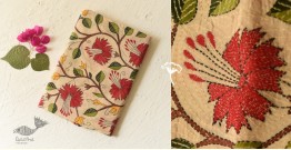 Pushparam . पुष्पारम | Kantha Tussar Silk Dupatta ~ Hibiscus Flowers Embroidered