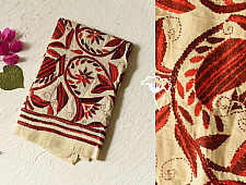 Pushparam . पुष्पारम | Kantha Tussar Silk Stole ~ Embroidered (D)