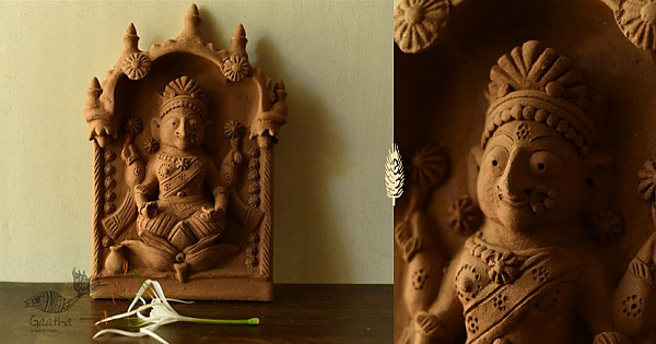 Buy Handmade Terracotta Wall Hanging Plaques - Laxmi | Gaatha