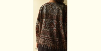 Kimono | Pure Cotton Ajrakh Printed Jacket - Denim Kimono Reversible 