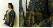 shop Blue Ajrakh Block Printed & Denim Jacket - Reversible