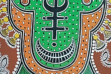 Mandana Art - Painting ~ Tribal Face ( 11 x 14 inch)