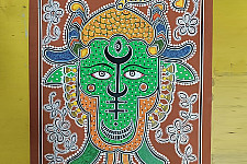 Mandana Art - Painting ~ Tribal Face ( 11 x 14 inch)