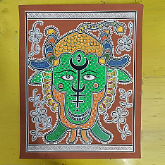 Mandana Art - Painting ~ Tribal Face ( 11 x 14 inch)