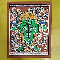 Mandana Art - Painting ~ Tribal Face ( 11 x 14 inch)