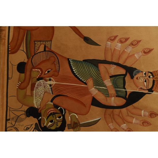 Kalighat Painting | Mahishasur Mardani