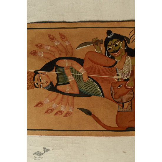 Kalighat Painting | Mahishasur Mardani