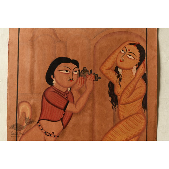 original kalighat painting on handmade canvas