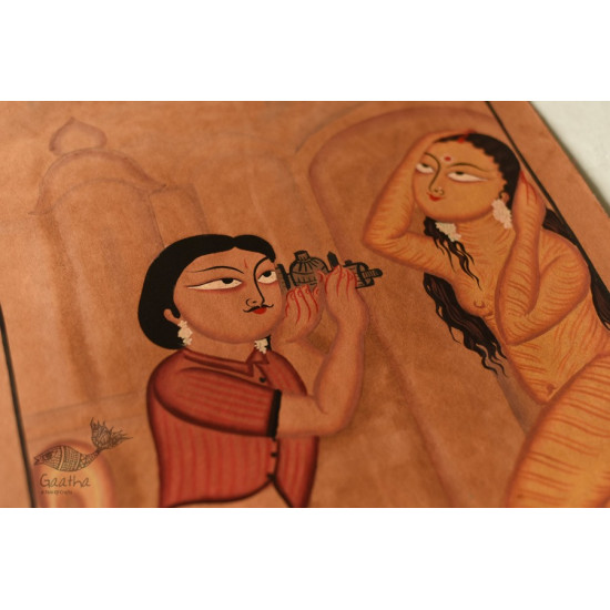 original kalighat painting on handmade canvas