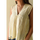 shop Off White Pure Cotton ~ Handwoven Self Checks Top