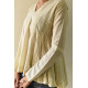 shop Handwoven Off White Cotton Self Checks A-Line Flared Top