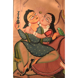 Kalighat Painting |Handmade Canvas| Romance 