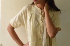 Shweta . श्वेता |Handwoven Checks Top |  Off White Pure Cotton