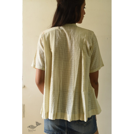 shop Off White Pure Cotton ~ Handwoven Self Checks Top