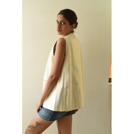 shop Handwoven Pure Cotton ~ Off White Shrug