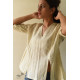 shop Handloom Self Checks Cotton - Off White Top