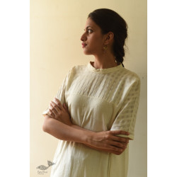 Shweta . श्वेता | Handloom Cotton Dress - Off White