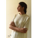 shop Handloom Self Off White Cotton - Dress