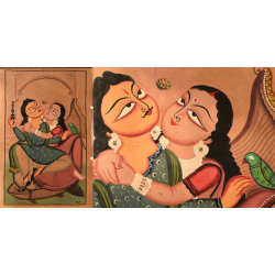 Kalighat Painting |Handmade Canvas| Romance 