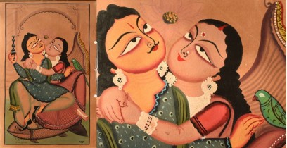 Kalighat Painting |Handmade Canvas| Romance 