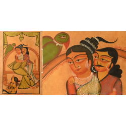 Kalighat Painting | Husband Wife