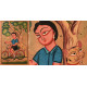 buy canvas kalighat painting - Kitty & Kusum