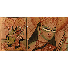 Kalighat Painting | Two Goddess
