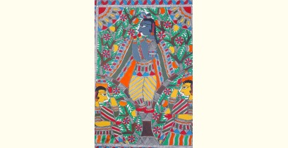 Madhubani painting | Krishna and Gopi