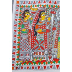 Madhubani painting | Ram & Sita Jaymaala