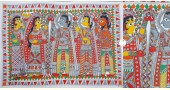shop Madhubani painting - Ram & Sita Jaymaala