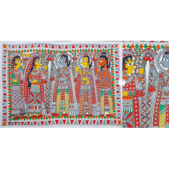 shop Madhubani painting - Ram & Sita Jaymaala