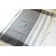 Traditional Bengali cotton Saree  - White With Black Stripes