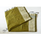 Traditional Bengali cotton Green Striped Saree