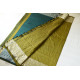 Traditional Bengali cotton Green Striped Saree