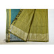 Traditional Bengali cotton Green Striped Saree