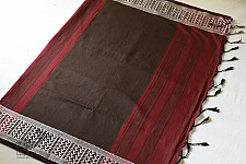 Paromita ~ Handloom Cotton Saree - Maroon