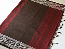 Paromita ~ Handloom Cotton Saree - Maroon