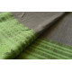 Traditional Bengali cotton saree - Grey With Green Woven Border