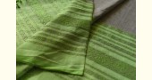 Traditional Bengali cotton saree - Grey With Green Woven Border