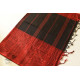 Traditional Bengali cotton Black With Red Woven Border Saree