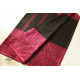 Traditional Bengali cotton sareeBlack Saree With Rani Pink Boder